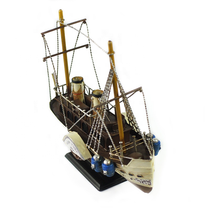 American-Mediterranean-Style-Metal-Sailing-Ship-Model