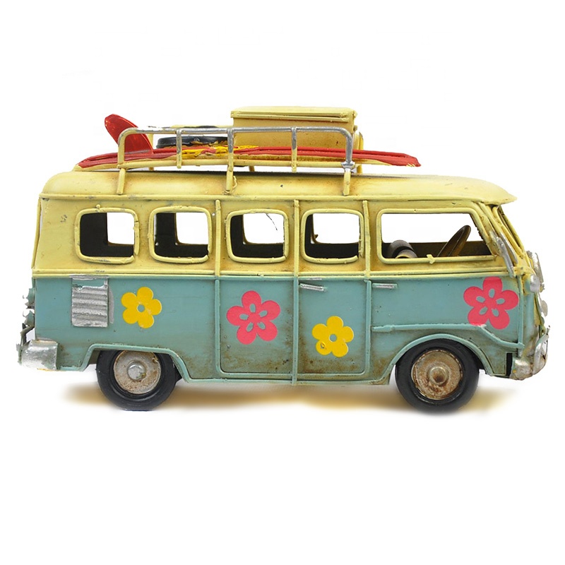 Vintage-Colorful-Flower-Bus-Metal-Model-Handmade (3)